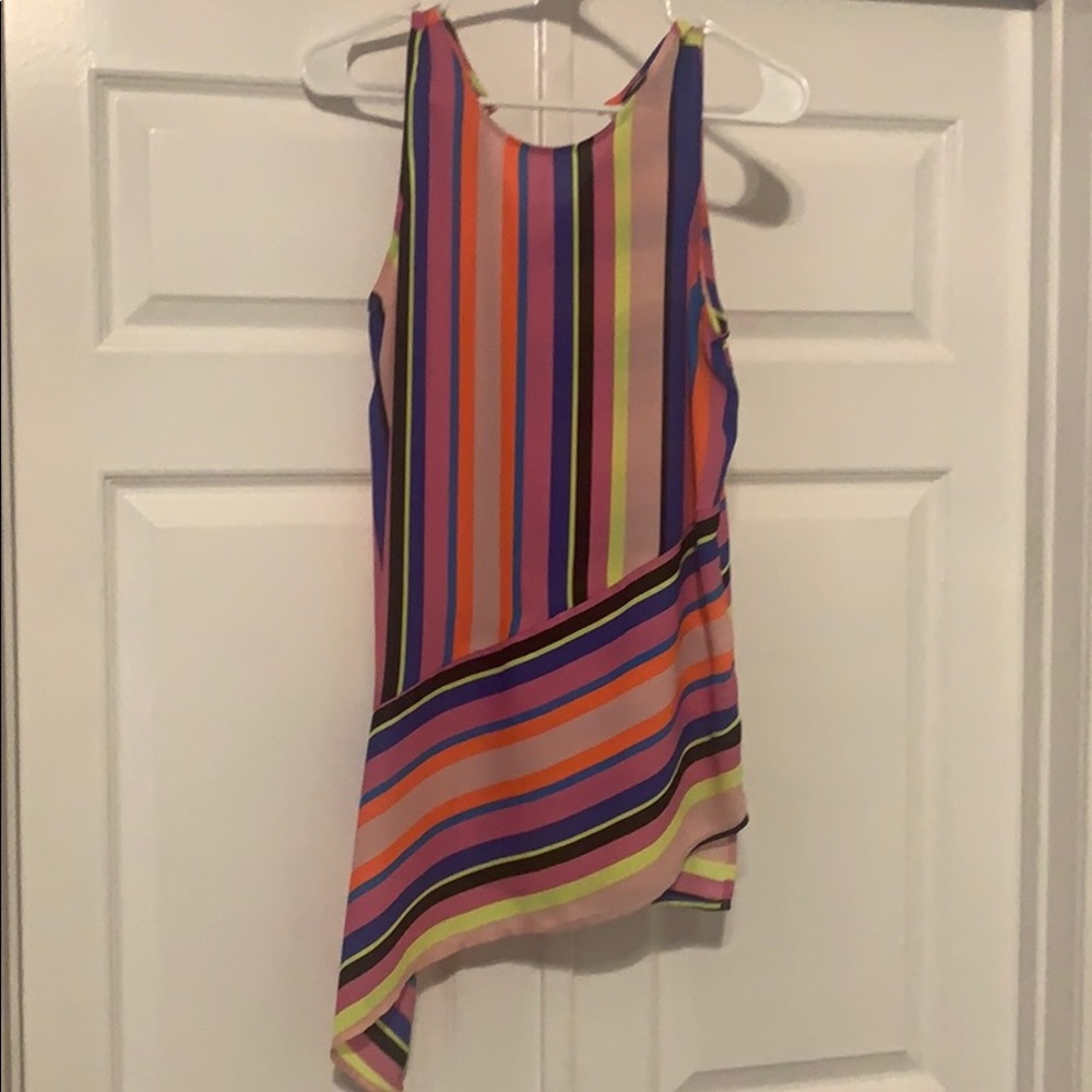 Colorful tank asymmetrical blouse